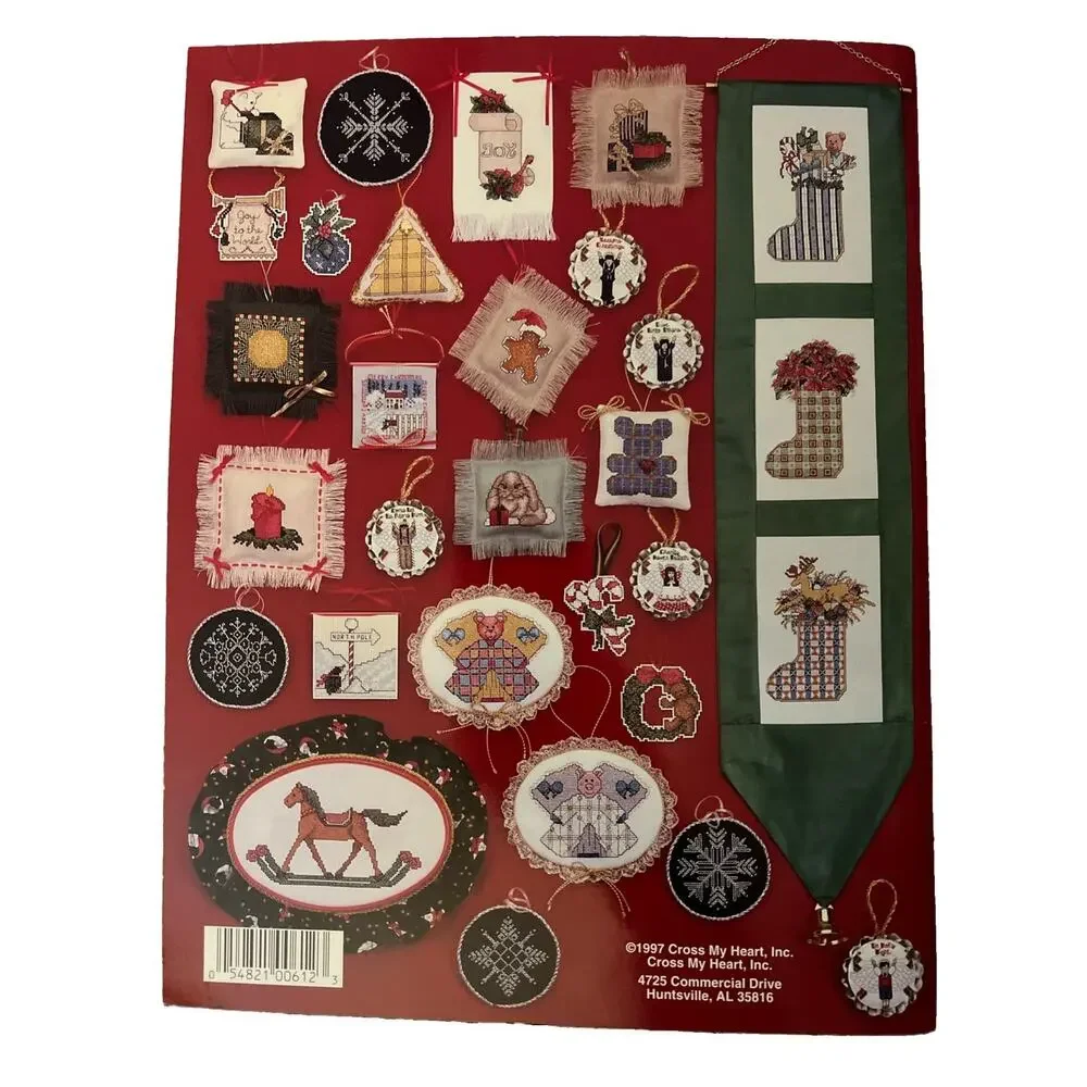 A Cross My Heart Cross Stitch Pattern Christmas Ornaments Plain & Fancy CSB-197